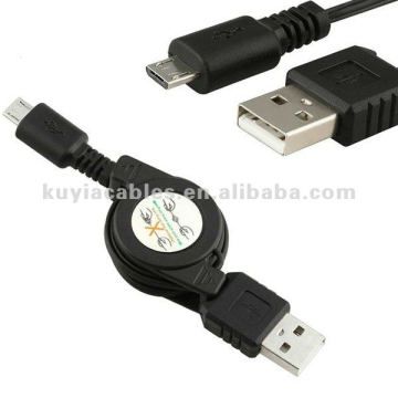 Mikro-USB-Kabel zu USB Ein einziehbares Daten-Synchronisierungs-Aufladeeinheits-Kabel für Blackberry Nokia